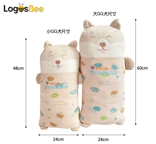 LogosBee-抗菌透氣QQ犬抱枕