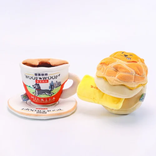 Woof² Meow²-香港茶餐廳85折組合「港式奶茶 ＋ 菠蘿油毛絨寵物玩具」