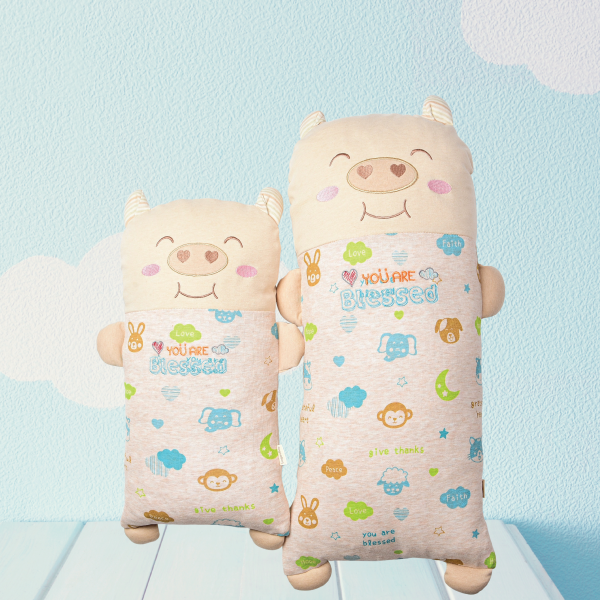 piggy bolster big n small LogosBee-抗菌透氣幸福攬攬豬
