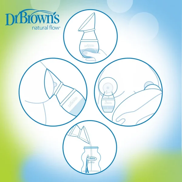 BF035_Illustration_Silicone_One-Piece_Breast_Pump_L Bliss & Bless-Dr. Brown's 矽膠母乳收集泵 連排氣奶樽 5oz