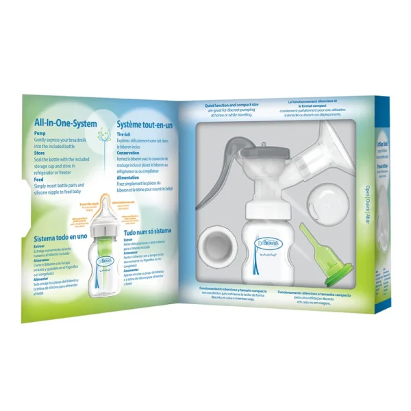 BF102_Pkg_FO_Manual_Breast_Pump_L Bliss & Bless-Dr. Brown's SoftShape™ 手動母乳泵 連排氣奶樽 5oz