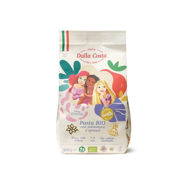 Bliss & Bless-Dalla Costa 有機卡通意粉 (蕃茄菠菜) 300g 迪士尼公主