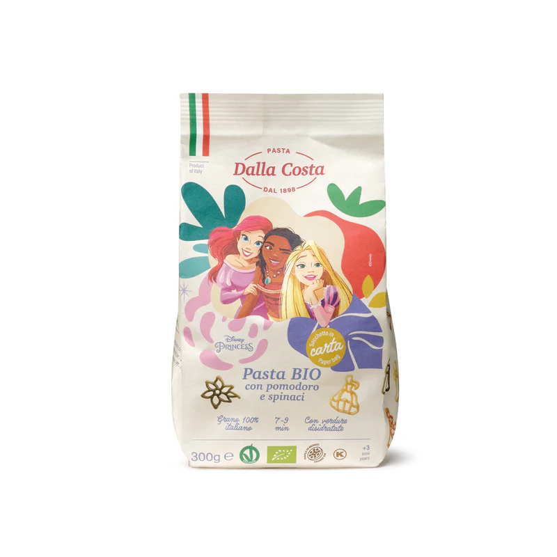 Bliss & Bless-Dalla Costa 有機卡通意粉 (蕃茄菠菜) 300g 迪士尼公主