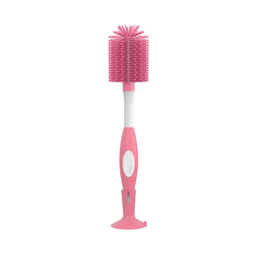 DR-AC229_Product_Soft_Touch_Bottle_Brush_Pink_1-Pack_in_storage_base_L Bliss & Bless-Dr. Brown's 兩用奶樽刷 (耐熱軟膠) - 粉紅 (*新舊顏色隨機發貨)
