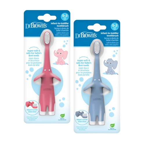 DR-HG013HG014Infant-to-Toddler_Toothbrush_Elephant_L Bliss & Bless-Dr. Brown's 幼兒軟毛安全牙刷 - 小象 (*新舊包裝隨機發貨)