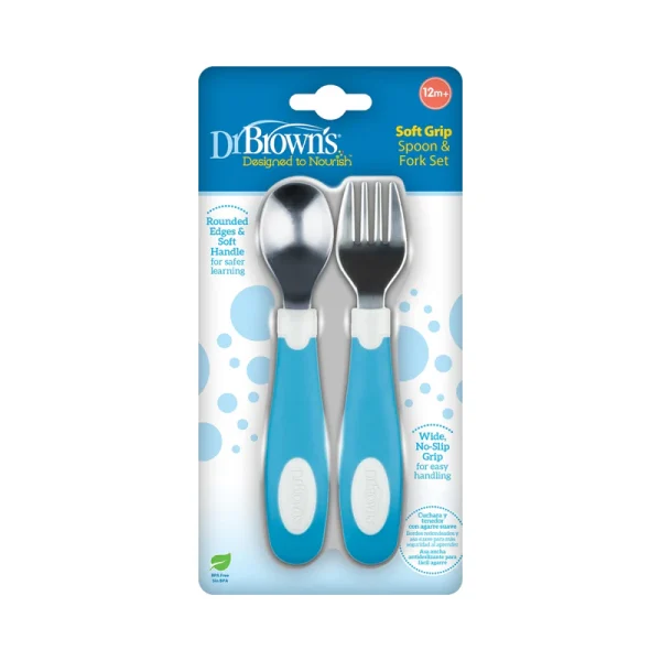 DR-TF028_Pkg_F_Soft_Grip_Spoon_and_Fork_Blue_L Bliss & Bless-Dr. Brown's 軟手柄不鏽鋼圓邊叉匙套裝