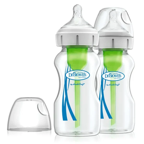 DR-WB92700Options__Product_Options_Wide-Neck_GLASS_9oz_270ml_2-pack_L Bliss & Bless-Dr. Brown's Options+ 仿母乳排氣奶樽 - 玻璃 9oz 兩個裝