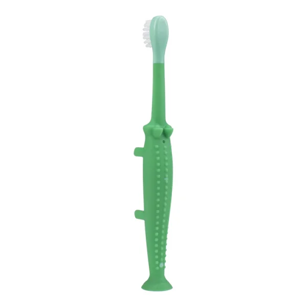 HG059_Product_3Q_Toddler_Toothbrush_Green_Crocodile_L Bliss & Bless-Dr. Brown's 小童軟毛吸盤牙刷 - 小鱷魚
