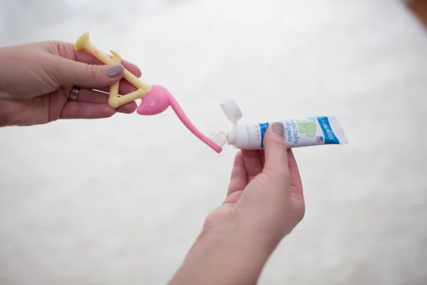 Lifestyle_Flamingo_Toothbrush_Toothpaste_O16A6940_L Bliss & Bless-Dr. Brown's 小童軟毛吸盤牙刷 - 小紅鶴
