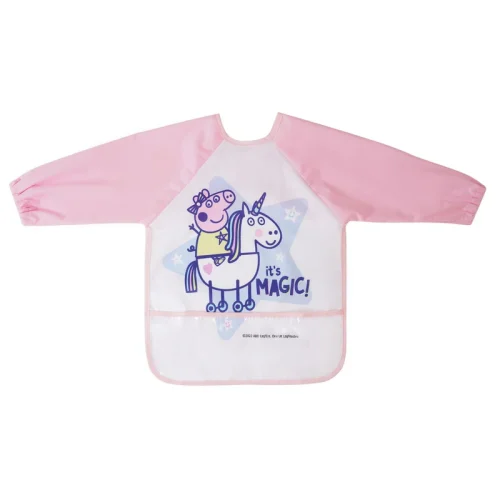 PL-P754 Bliss & Bless-PEPPA PIG 長袖連袋防水罩衣 6M - Peppa