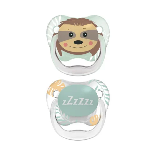 PV22014PreVent_Printed_Shield_Stage2_green_2-pack2_L Bliss & Bless-Dr. Brown's PV健齒安撫咀 2 個裝 - 樹獺 L2 6-18mth
