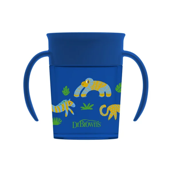 TC71006_Product_F_Cheers_360_Cup_with_Handles_7oz_200ml_blue_L Bliss & Bless-Dr. Brown's 森林樂園 360 度連蓋防漏雙柄學習杯 7oz - 藍色