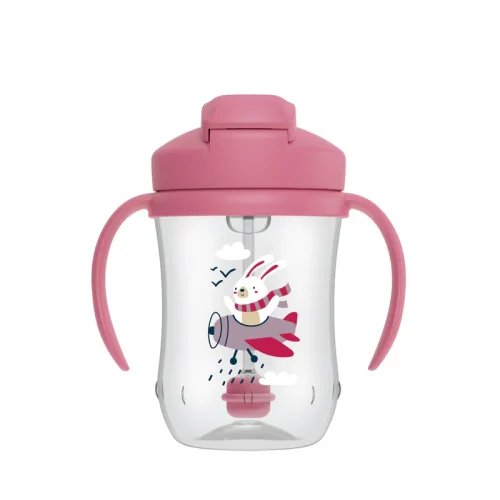 TC91011-INTL_R1_Product_F_Babys_First_Straw_Cup_9oz_270mL_Pink_Bunny_Lid_Closed_L Bliss & Bless-Dr. Brown's 雙柄吸管學習杯 9oz