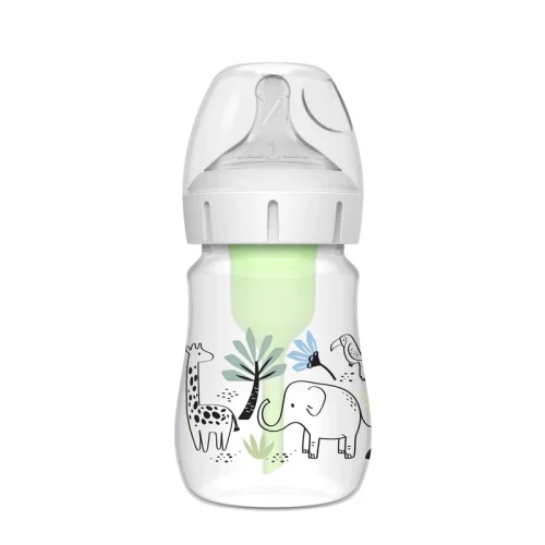 WB51008-INTLX_Product_OptionsPLUS_Wide-Neck_Designer_edition_5oz_150ml_Jungle_Elephant_deco_1-pack_L Bliss & Bless-Dr. Brown's Options+ 仿母乳排氣奶樽 - 樹林彩繪 PP 5oz