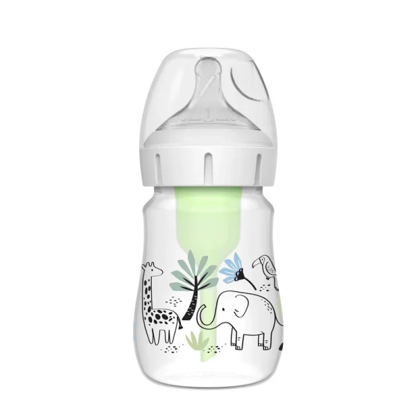 WB51008-INTLX_Product_OptionsPLUS_Wide-Neck_Designer_edition_5oz_150ml_Jungle_Elephant_deco_1-pack_L Bliss & Bless-Dr. Brown's Options+ 仿母乳排氣奶樽 - 樹林彩繪 PP 5oz