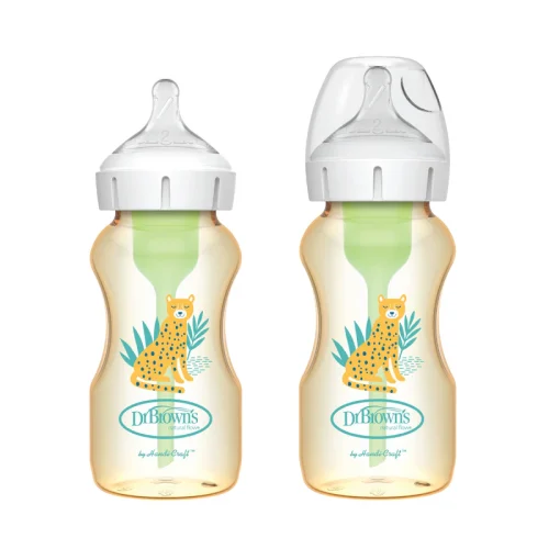 WB92038Options_PPSU_9oz_Cheetah_2-pack2 Bliss & Bless-Dr. Brown's Options+ 仿母乳排氣奶樽 - 小豹印花 (2階段奶咀) - PPSU 9oz 兩個裝