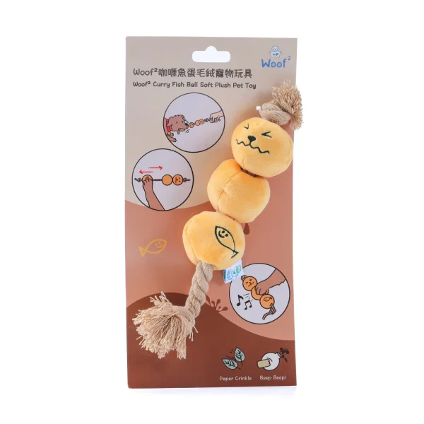Woof_Curry_Fishball_Soft_Plush_Rope_Pet_Pull_Toy_9_1800x1800 Woof² Meow²-Woof² | 香港街頭小食85折組合「雞蛋仔/格仔餅 + 咖喱魚蛋毛絨寵物玩具」