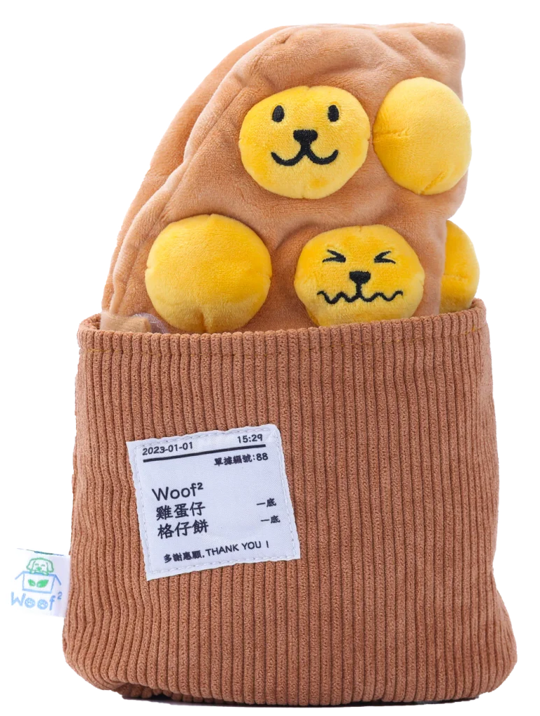 Woof² Meow²-Woof² | 雞蛋仔/格仔餅二合一藏食寵物毛絨玩具